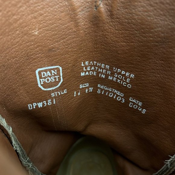 Dan Post Men's Western Cowboy Boots Tan Suede Leather Mid-Calf Size 11 EW DP381 - Picture 10 of 10